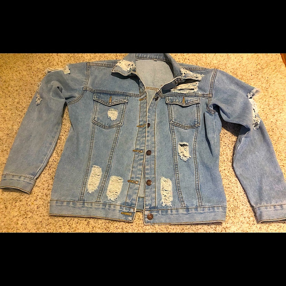 Womens sz small distressed denim jacket